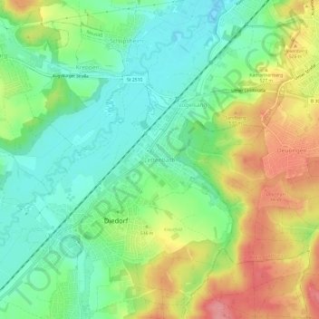 Topografische Karte Lettenbach, Höhe, Relief