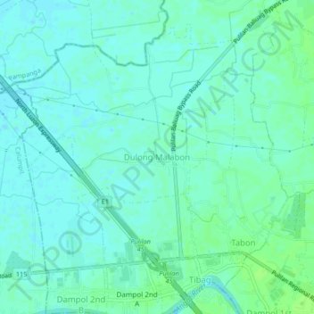 Topografische Karte Dulong Malabon, Höhe, Relief