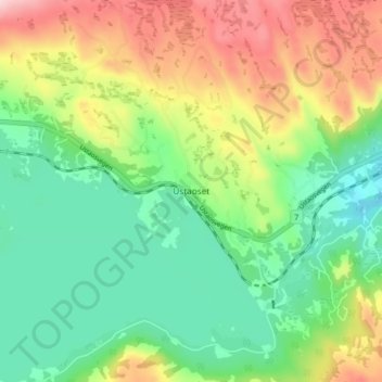 Topografische Karte Ustaoset, Höhe, Relief