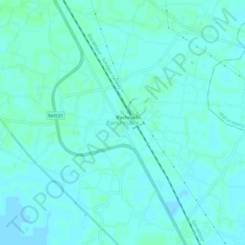Topografische Karte Panchrukhi, Höhe, Relief