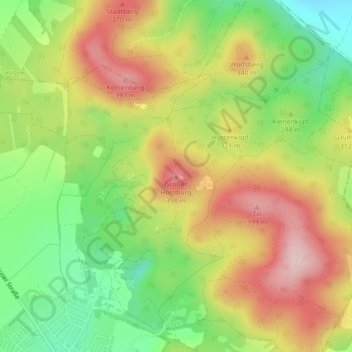Topografische Karte Großer Homburg, Höhe, Relief
