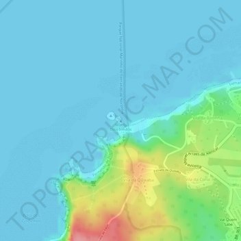Topografische Karte Morro Dois Irmãos, Höhe, Relief
