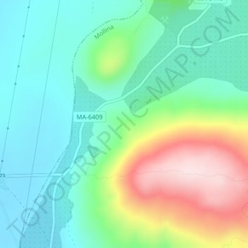 Topografische Karte Mataliebres, Höhe, Relief