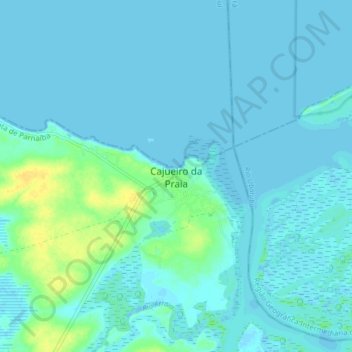 Topografische Karte Cajueiro da Praia, Höhe, Relief