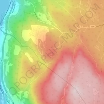 Topografische Karte Fallhøgda, Höhe, Relief