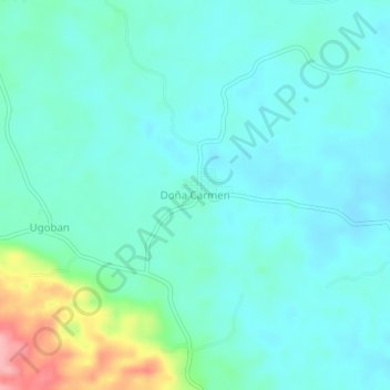 Topografische Karte Doña Carmen, Höhe, Relief