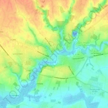 Topografische Karte Talmont, Höhe, Relief