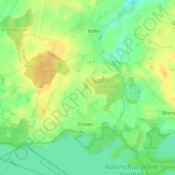 Topografische Karte Selkenrade, Höhe, Relief