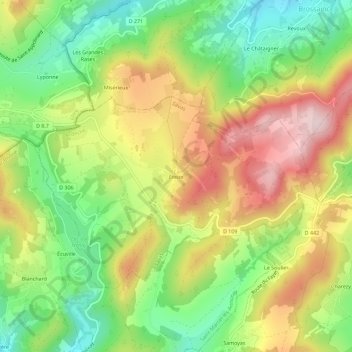 Topografische Karte Éteize, Höhe, Relief