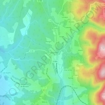 Topografische Karte La Chauprillade, Höhe, Relief