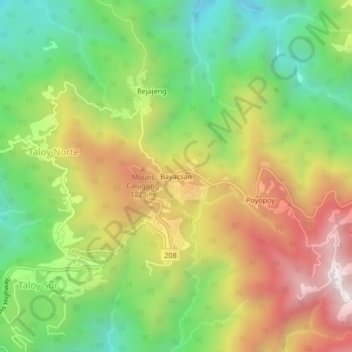 Topografische Karte Bayacsan, Höhe, Relief