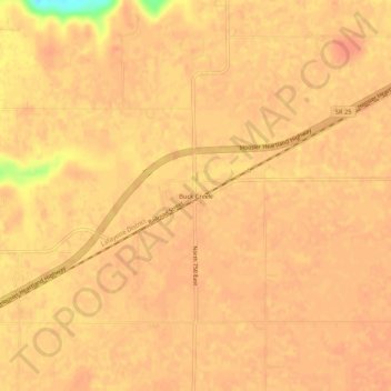 Topografische Karte Buck Creek, Höhe, Relief