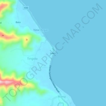 Topografische Karte Lawis, Höhe, Relief