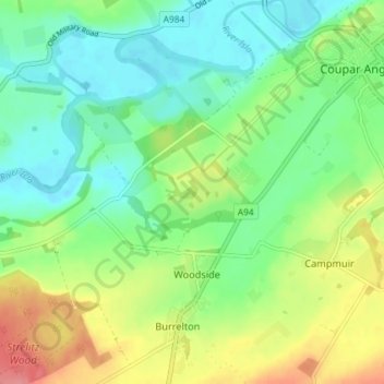 Topografische Karte Keithick, Höhe, Relief