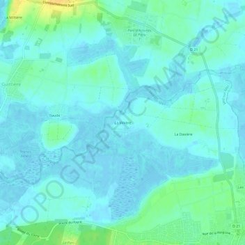 Topografische Karte La Vinière, Höhe, Relief