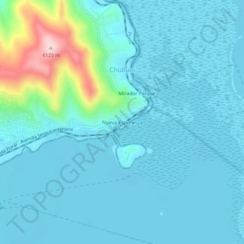 Topografische Karte Nueva Esperanza, Höhe, Relief