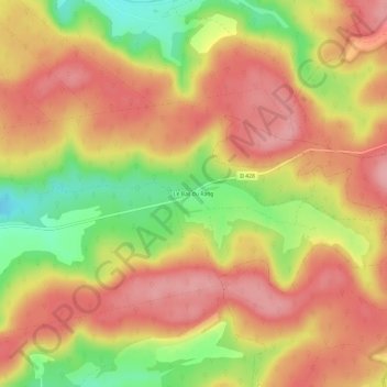 Topografische Karte Le Bas du Rang, Höhe, Relief