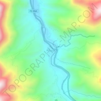Topografische Karte Prusia, Höhe, Relief
