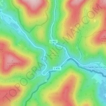 Topografische Karte Probstberg, Höhe, Relief