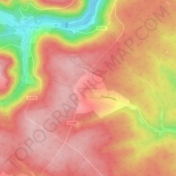 Topografische Karte Kälberbronn, Höhe, Relief
