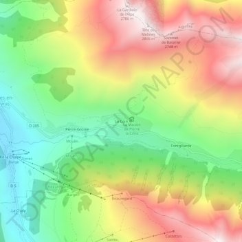 Topografische Karte Le Coin, Höhe, Relief