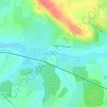 Topografische Karte La Panne, Höhe, Relief