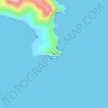 Topografische Karte Dingalan Lighthouse, Höhe, Relief