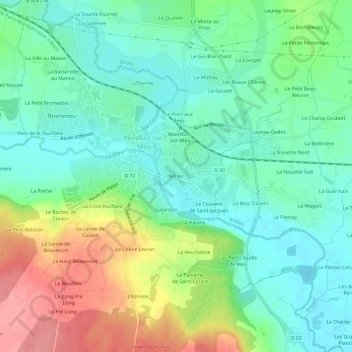 Topografische Karte Bel Air, Höhe, Relief