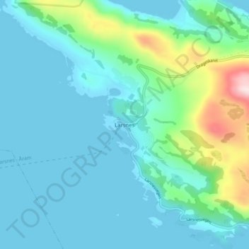 Topografische Karte Larsnes, Höhe, Relief
