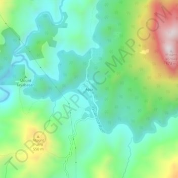 Topografische Karte Apia, Höhe, Relief