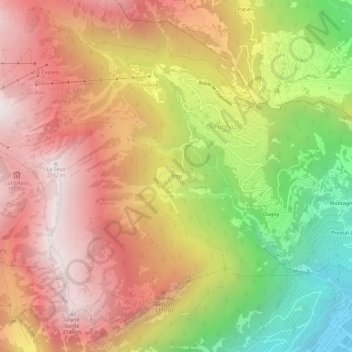 Topografische Karte Tzou, Höhe, Relief