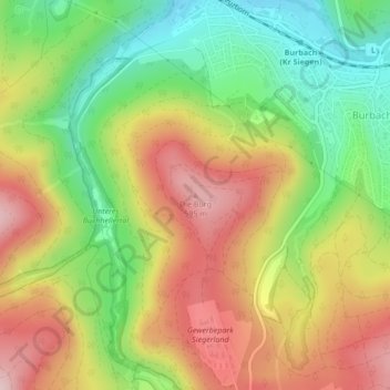 Topografische Karte Die Burg, Höhe, Relief