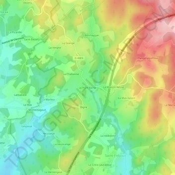 Topografische Karte Le Pont Barrat, Höhe, Relief