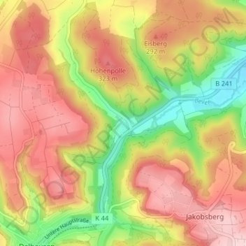 Topografische Karte Roggenthal, Höhe, Relief