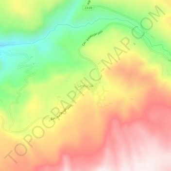 Topografische Karte Sarıbaşak, Höhe, Relief