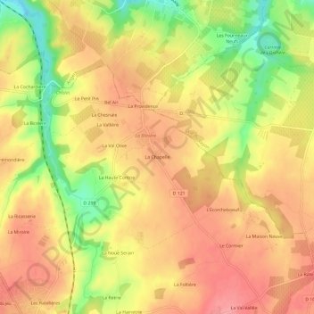 Topografische Karte La Chapelle, Höhe, Relief
