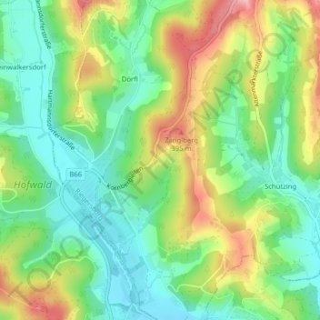 Topografische Karte Edelseeberg, Höhe, Relief