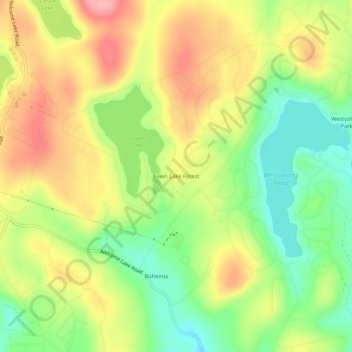 Topografische Karte Fawn Lake Forest, Höhe, Relief