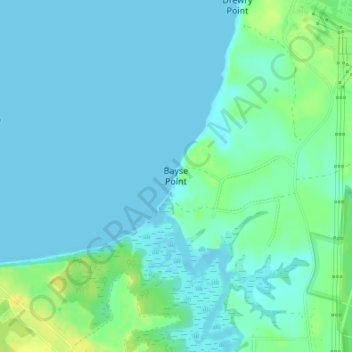 Topografische Karte Bayse Point, Höhe, Relief