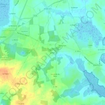 Topografische Karte Quintin, Höhe, Relief
