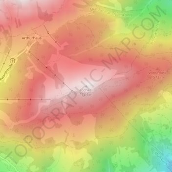 Topografische Karte Hochkeil, Höhe, Relief