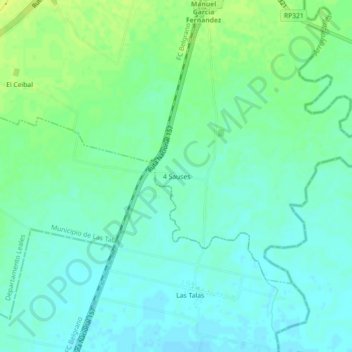 Topografische Karte 4 Sauses, Höhe, Relief