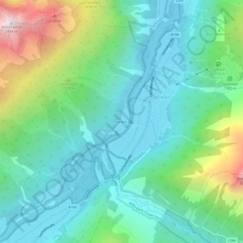 Topografische Karte Klimm, Höhe, Relief