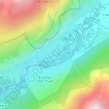 Topografische Karte La Chalpe, Höhe, Relief