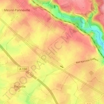 Topografische Karte Hameau de la Route, Höhe, Relief
