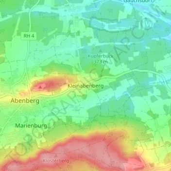 Topografische Karte Kleinabenberg, Höhe, Relief