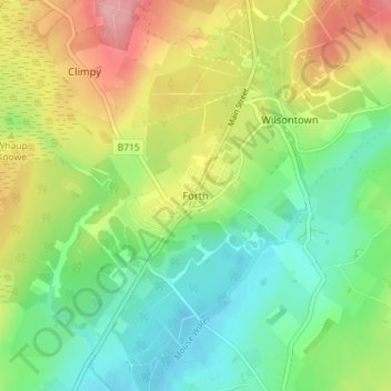 Topografische Karte Forth, Höhe, Relief