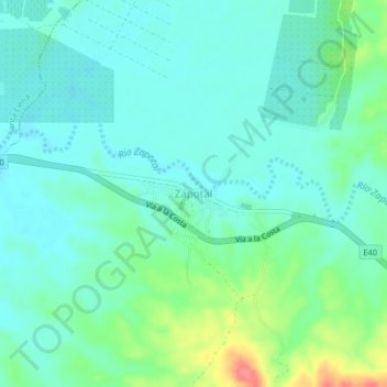 Topografische Karte Zapotal, Höhe, Relief