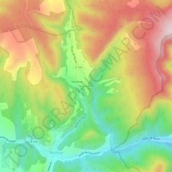 Topografische Karte La Traverse, Höhe, Relief