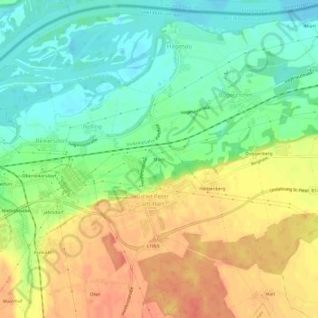 Topografische Karte Moos, Höhe, Relief
